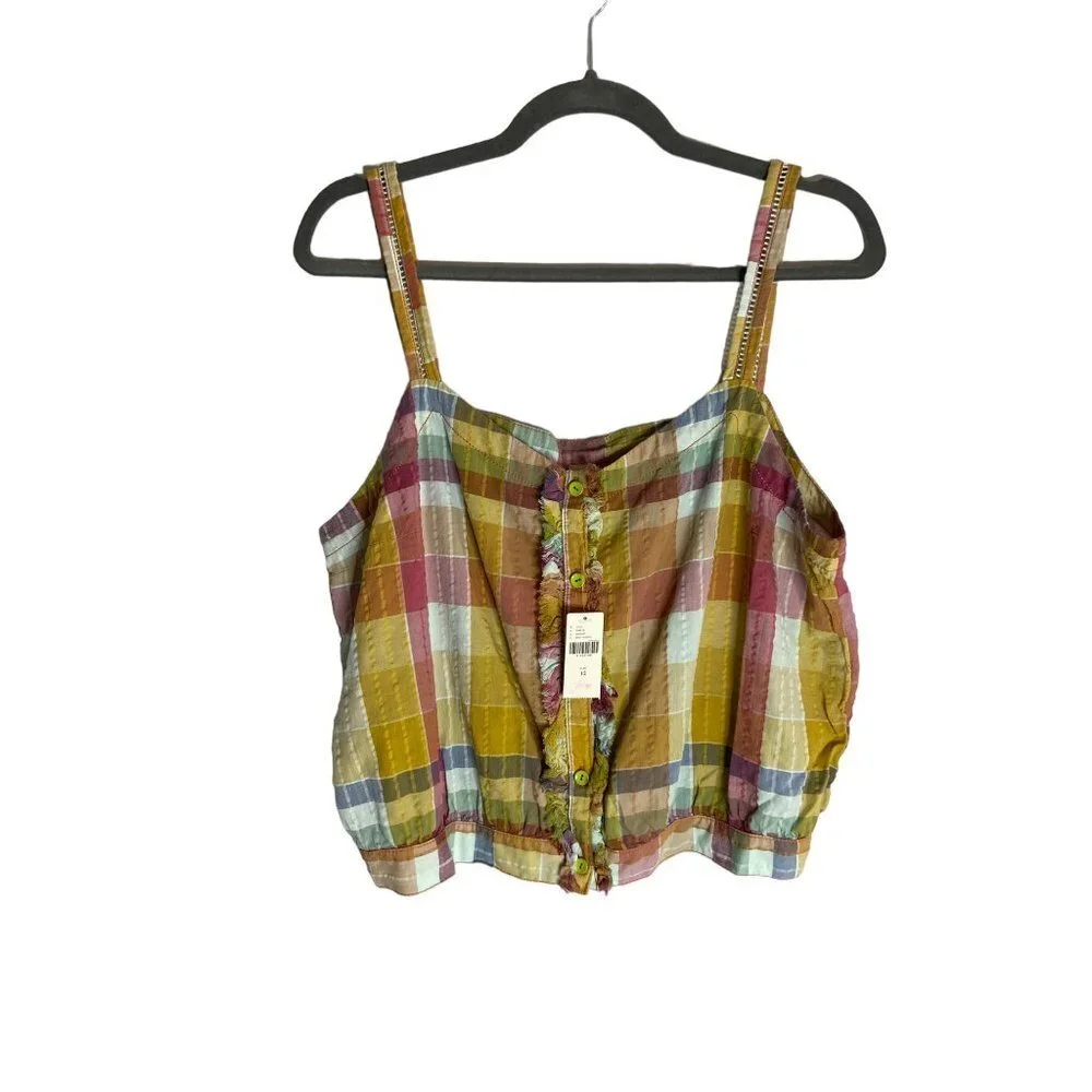 NWT Anthropologie Pilcro Plaid Tank Top-sz 12 - Picture 5 of 13
